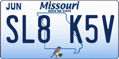 MO license plate SL8K5V