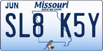 MO license plate SL8K5Y