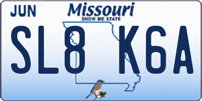 MO license plate SL8K6A