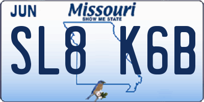 MO license plate SL8K6B
