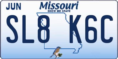 MO license plate SL8K6C
