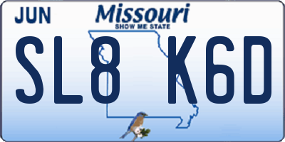 MO license plate SL8K6D