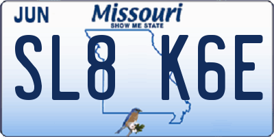 MO license plate SL8K6E