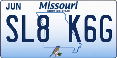 MO license plate SL8K6G