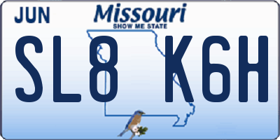 MO license plate SL8K6H