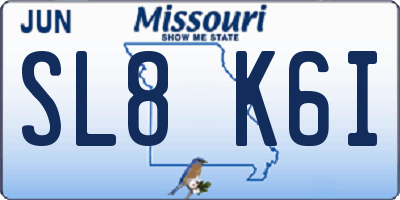 MO license plate SL8K6I