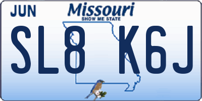 MO license plate SL8K6J
