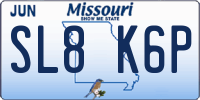 MO license plate SL8K6P