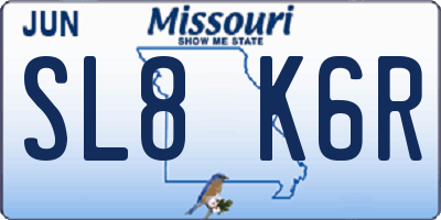 MO license plate SL8K6R