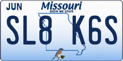 MO license plate SL8K6S