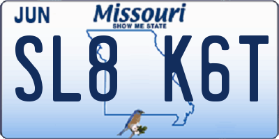 MO license plate SL8K6T