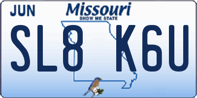 MO license plate SL8K6U