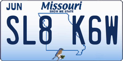MO license plate SL8K6W