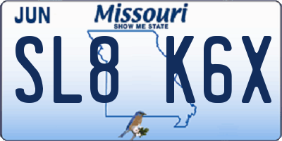 MO license plate SL8K6X