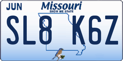 MO license plate SL8K6Z