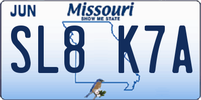 MO license plate SL8K7A