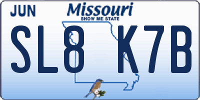 MO license plate SL8K7B