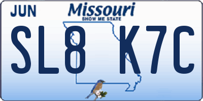 MO license plate SL8K7C