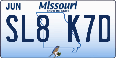 MO license plate SL8K7D