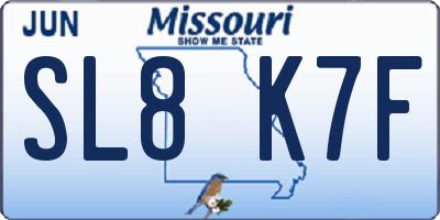 MO license plate SL8K7F