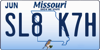 MO license plate SL8K7H