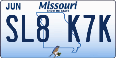 MO license plate SL8K7K