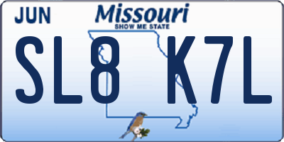 MO license plate SL8K7L