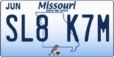 MO license plate SL8K7M