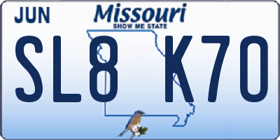 MO license plate SL8K7O