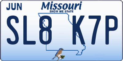 MO license plate SL8K7P