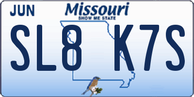 MO license plate SL8K7S