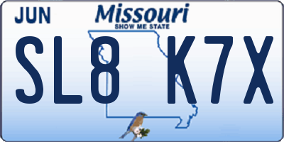 MO license plate SL8K7X