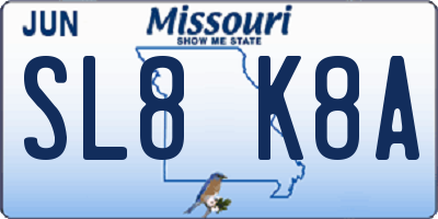 MO license plate SL8K8A