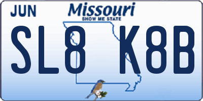 MO license plate SL8K8B