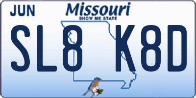 MO license plate SL8K8D