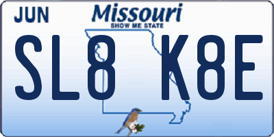 MO license plate SL8K8E