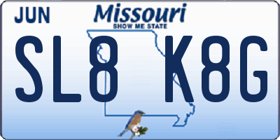 MO license plate SL8K8G