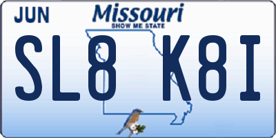MO license plate SL8K8I