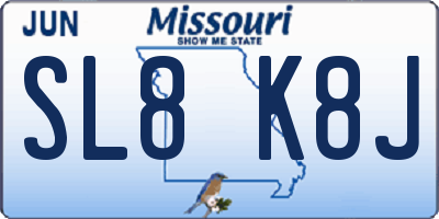 MO license plate SL8K8J