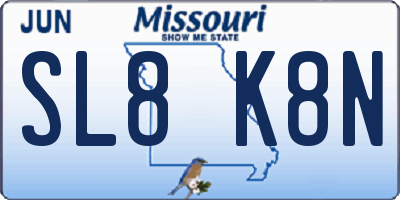 MO license plate SL8K8N