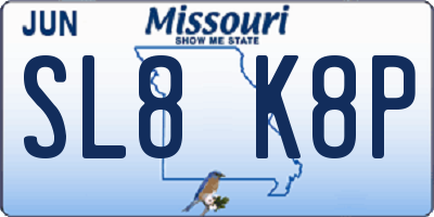 MO license plate SL8K8P