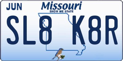 MO license plate SL8K8R