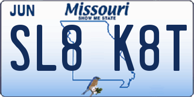 MO license plate SL8K8T
