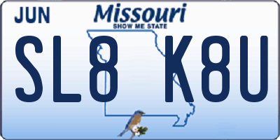 MO license plate SL8K8U