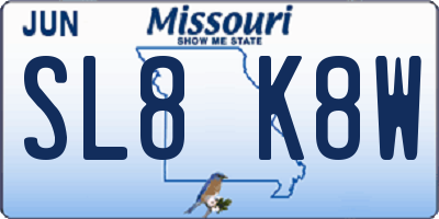 MO license plate SL8K8W