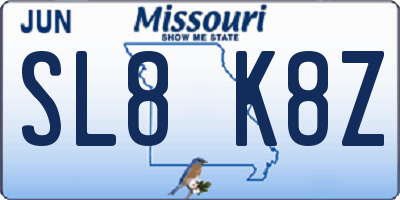 MO license plate SL8K8Z