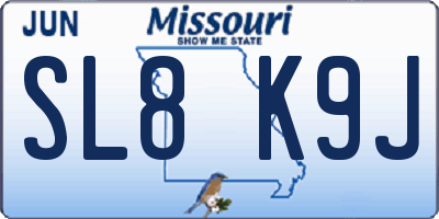 MO license plate SL8K9J