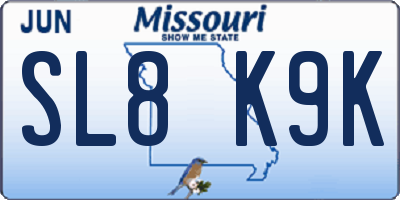 MO license plate SL8K9K