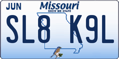 MO license plate SL8K9L