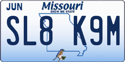 MO license plate SL8K9M